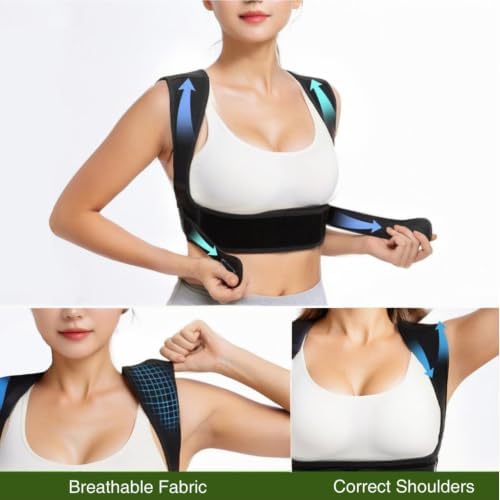 KESWI Adjustable Back Brace Posture Corrector for Women & Men, Small