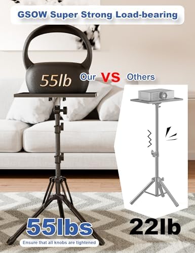 GSOW Projector Stand, Adjustable 26-56" Laptop Tripod with Carry Bag