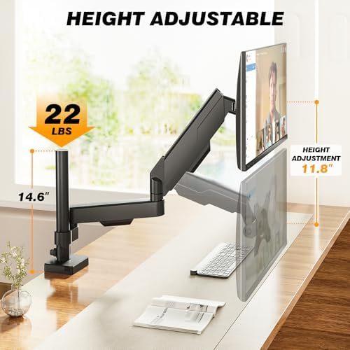 TVON Single Monitor Stand & Monitor Arm Desk Mount up to 35 Inches