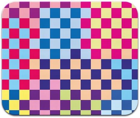 Non-Slip Rectangle Mousepad, WIRESTER Colorful Checkered Pattern S2 Mouse Pad for Home, Office and Gaming Desk