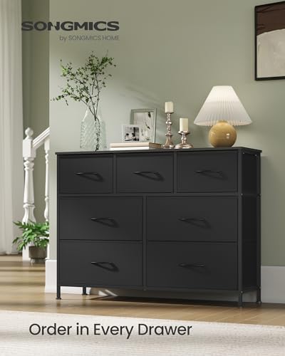 SONGMICS Dresser for Bedroom, Wide Dresser with 7 Fabric Drawers