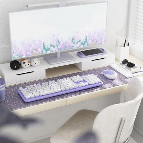 Colorful Wireless Keyboard and Mouse Combo Purple White