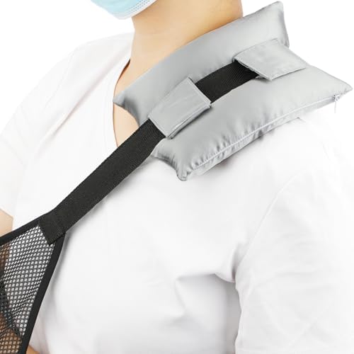 Satin Neck Pad Strap Cushion for Arm Sling Pillow Comfort Support Padding Rotator Cuff Replacemet Surgery Elbow Brace Carry Padded Cover Broken Wrist Hand Injury, Silver Gray