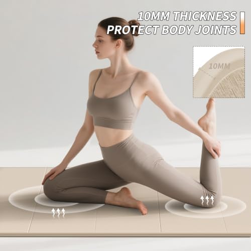 PAIDU Foldable Yoga Mat 10MM Thick SGS Certified TPE 75x26" Portable