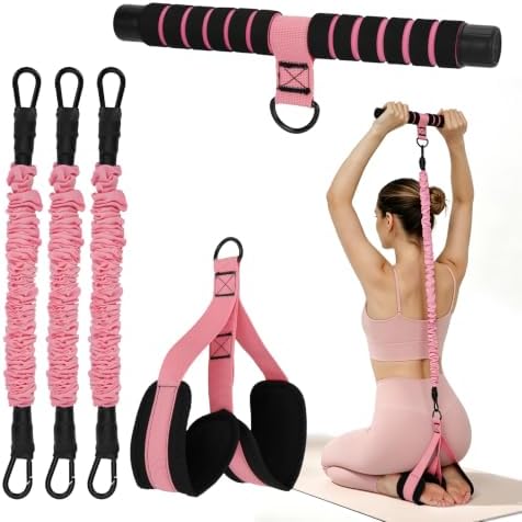 Pedal Resistance Band with Handle, 3 Tube Adjustable Resistance Bands for Arm,Waist, Abdomen,Core,Legs- Sit Up Exercise Equipment for Women