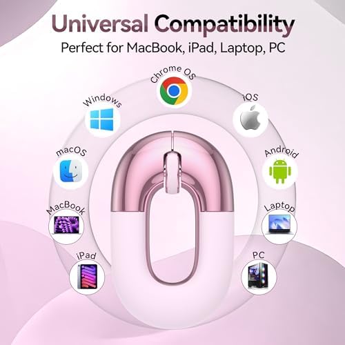Bluetooth Mouse for Laptop Donut Pink Wireless Mouse, Rechargeable