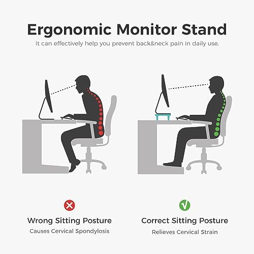 loukin Dual Monitor Stand Riser for Desk, 43.6"×8.2" Computer Stand, Brown