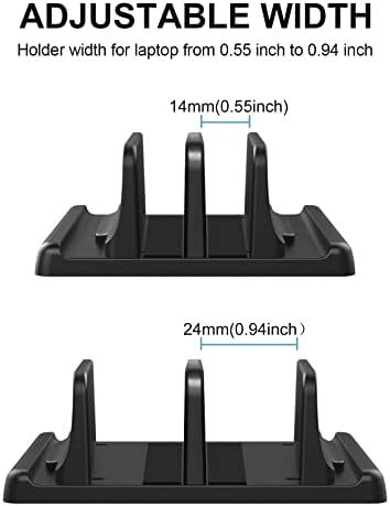 EAXBUX 4 in 1 Vertical Laptop Stand Holder,Adjustable ABS Plastic Desktop Notebook Dock,Vertical Laptop Stand Space-Saving for All MacBook/Surface/Samsung/HP/Dell/Chrome Book
