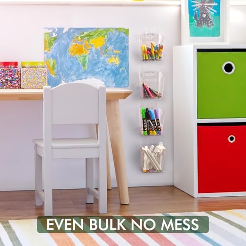Clear Adhesive Wall Storage Bins 4-Pack Cabinet Door Organizer Cups(Medium)
