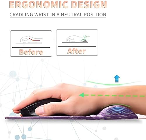 Ergonomic Mouse Pad with Wrist Support Gel Mouse Pad with Wrist Rest, Comfortable Computer Mouse Pad, Pain Relief Mousepad with Non-Slip Rubber Base for Office & Home + Cup Coaster, Purple Psalm 46-5