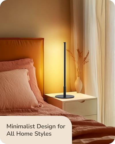 EDISHINE LED Table Lamps for Living Room, Modern Dimmable Desk Lamp, Black