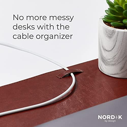 Nordik Leather Desk Mat - Whiskey Brown - Large Leather Desk Pad 35x17 in