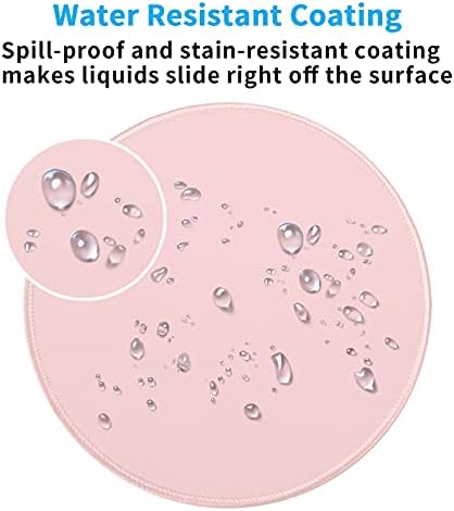 Dapesuom Round Mouse Pad, 8.7 x 8.7 Inch Premium-Textured Washable Non-Slip Rubber Base Cute Small Mouse Mat with Stitched Edge for Men Women Wireless Computer Laptop Gaming Desk Accessories, Pink
