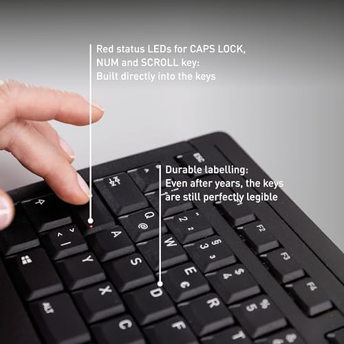 Cherry Stream Keyboard | Wired Slim Whisper Quiet | Silent Keys | Black