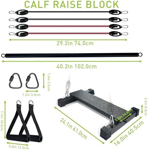 BLUSLM Multifunctional Steel Calf Raise Bar, Wide Standing Calf Raise Block for Calves Stretching, Foot Stretch Platform, Anti-Slip Squat Machine for Home Gym Workout (Black calf bar 02)