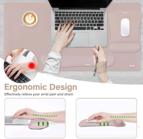 MOSISO Keyboard Mouse Pad Set, Large Gaming Mousepad&Keyboard Wrist Rest