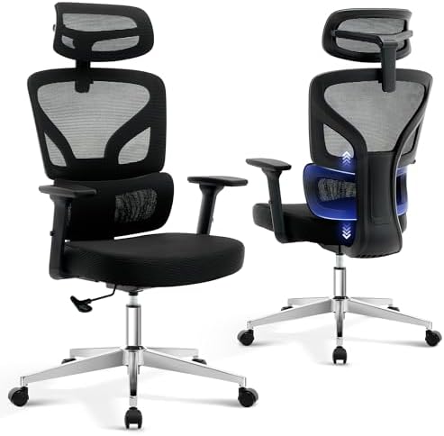 Ergonomic Office Chair Mesh – Adjustable Lumbar 3D Armrests High-Back Desk