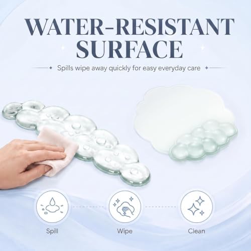 Gel Cloud Wrist Rest, Keyboard & Mouse Pad Set for Office, Non-Slip Support