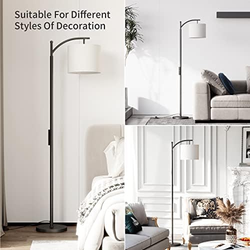 SUNMORY Arc Floor Lamp, Modern Floor Lamp with Remote Control and 9W Bulb