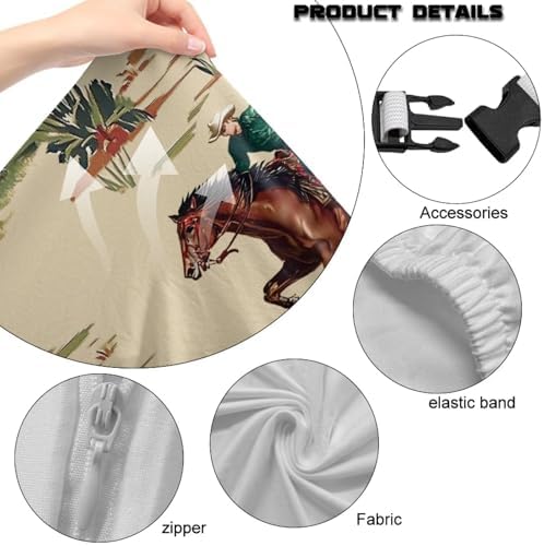 Western Cowboy Print Gaming Chair Cover with Armrest Cover Rustic Style Zippered Slipcover Stain Resistant Universal Swivel Office Desk Chair Protector