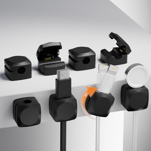 Rotatable Cable Clips, 8 Pack Cord Holder for Nightstand