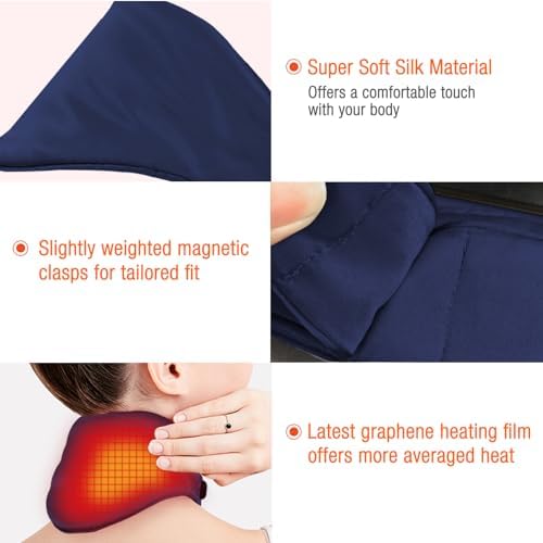 Neck Heating Pad, Arris Heated Neck Wrap with Adjustable Time and Temperature Control, USB Powered Neck Pain Relief, Stiffness Relief or Postoperative Recovery Blue