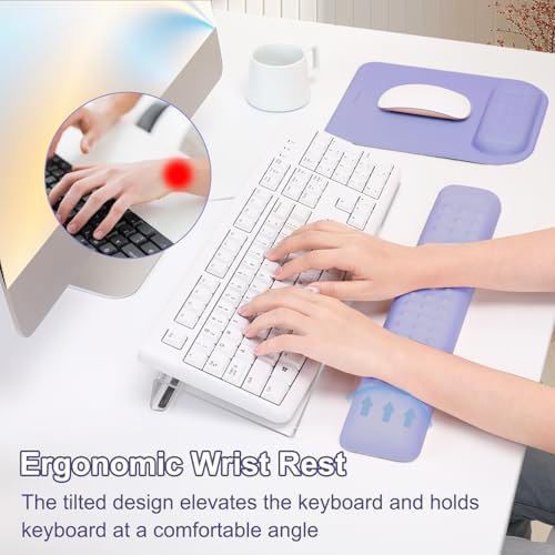 MOSISO Keyboard Stand&Wrist Rest Support for Keyboard &Mouse Pad Set