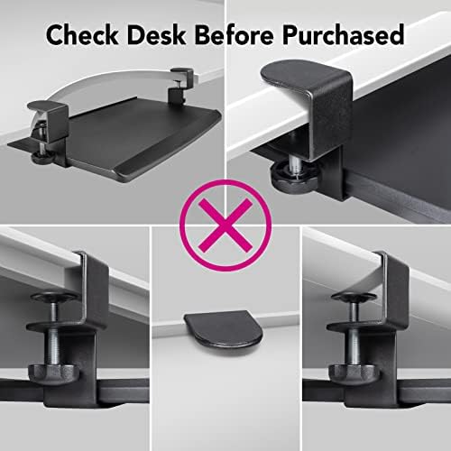 EHO Prime Desk Clamp Keyboard Tray, Under Desk Sliding Retractable Drawer, Ergonomic Space-Saving Platform for Standard Keyboards, Large 20" x 11.5" Workstation Extension