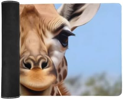Animal Giraffe Stretching Head Long Neck Closeup Cute Large Mouse Pad Gaming Mousepad Desk Pad for Keyboard and Mouse Mat Non-Slip Base 40x90cm, Style