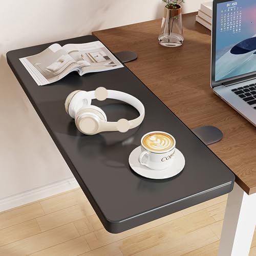Black,50 * 20,Desk Extender Tray, 27.5" x 7.8" Clamp On Desk Shelf, Desk Extension with Rounded-Edge, Table Desk Arm Rest, Clamp On Keyboard Tray for Office and Home, Workstation Organizer