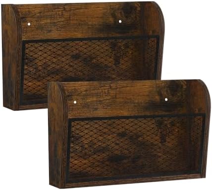 YINMIT 2 Packs Wall File Organizer-Holder, Hanging File Organizer, Wall Mounted File Holder, Wall Mount Paper Folder Rack for Office and Home