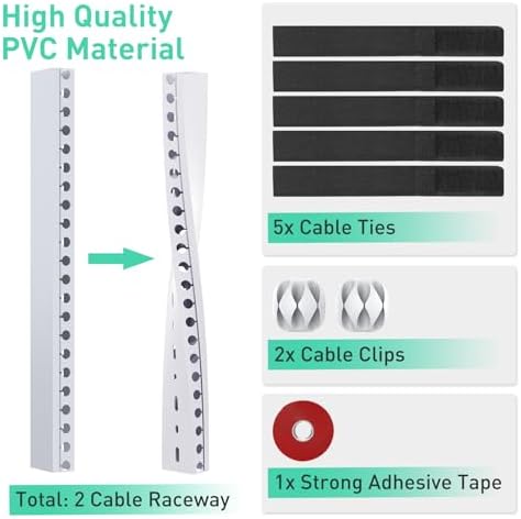 ENONCI Cable Raceway Kit 154in Under Desk Wire Cover Organizer 10-Pack