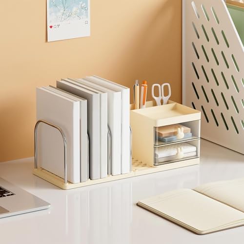 Desk Organizer With 4 Bookshelf Compartments, Desk Organizers