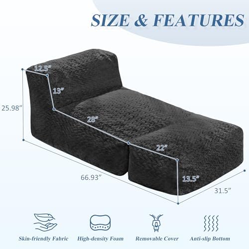 Hobestluk Large Bean Bag Chairs for Adults Giant BeanBag Couch Lounger