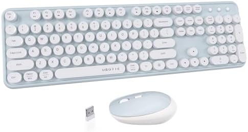 UBOTIE Colorful Wireless Keyboard and Mouse Combo (Green-White)
