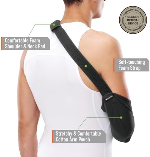 Comforband Arm Sling – Lightweight & Breathable Medical Sling with Adjustable Shoulder Strap for Torn Rotator Cuff, Broken or Fractured Forearm Bones (Junior)