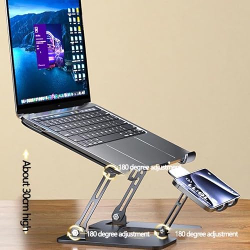 2-in-1 Foldable Laptop Tablet Stand Riser with Phone Holder