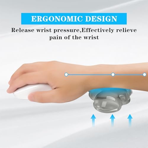 Gel Cloud Mouse Wrist Rest, Cute Wrist Support and Arm Support for Mouse Rest Typing Pain Relief，Suitable for Office/Computer/Laptop/Gaming (Transparent Gray)