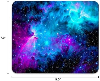Blue and Purple Nebula Mouse Pad, Cosmic Space Galaxy Durable Desk Mat