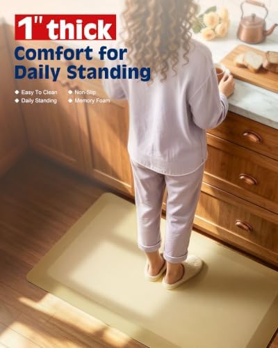 FEATOL 1 Inch Extra Thick Anti-Fatigue Mat for Standing Desk & Kitchen
