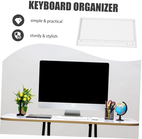 White Plastic Keyboard Tray Drawer Under Desk Organizer for Office
