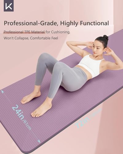 KEEP 72" x 24" Yoga Mat, 7mm Thick Non Slip TPE Mat