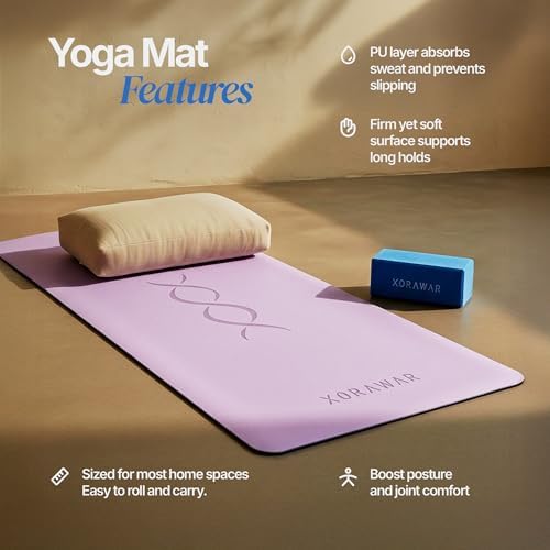Natural Rubber Workout Mat with Bag | Thick Rubber mat 4.5 mm | Non Slip Yoga Mat Non Slip| Gym Mats for Home Gym Floor Mat, Home Exercise Mats for Home Workout Accessories, Fitness Mat, Workout Mats for Home Gym, Yoga Matt, Stretching Mat, Thick Exerc...