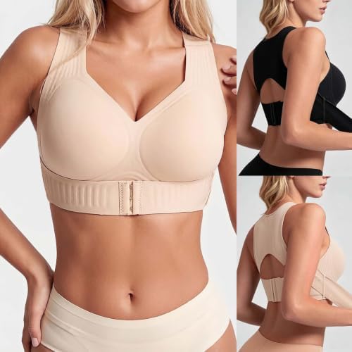 Posture Bra for Women Front Closure Cross Corrector Support Bra