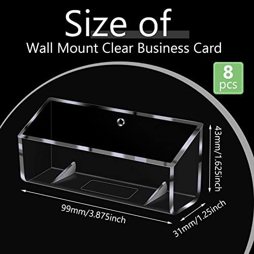 Eersida 8 Pcs Acrylic Business Card Holder for Wall Mount or Place on Desk