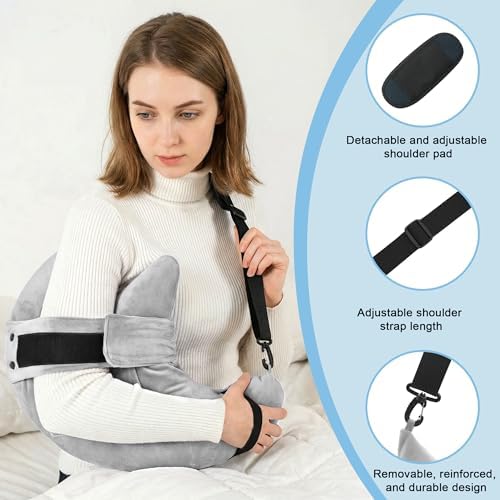 Shoulder Surgery Pillow for Rotator Cuff Pain Impingement Replacement Recovery Aids Side Sleepers Body Post Arm Injury Support Relief Supplies Broken Collarbone Must Haves with Forearm Sling