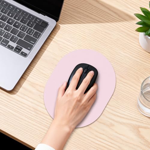Oval Mouse Pad 6x8in Non-Slip for Laptop,Pink