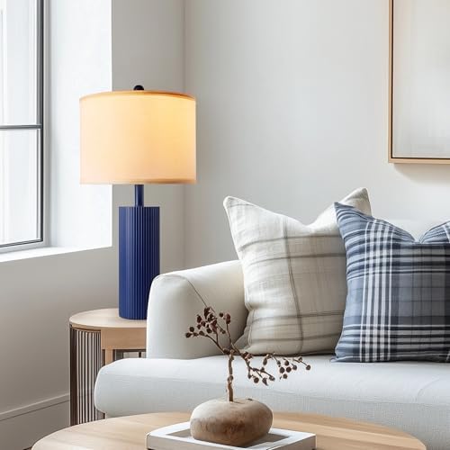 24.5” Table Lamps for Living Room Set of 2, Touch Control, Blue
