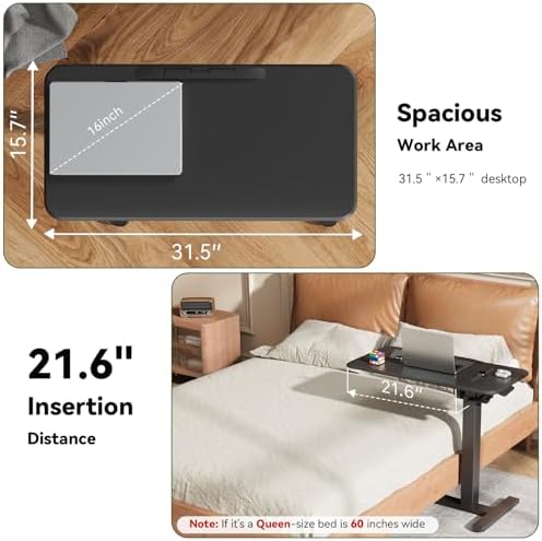 Mobile Standing Desk, Left/Right Rolling Bedside Table