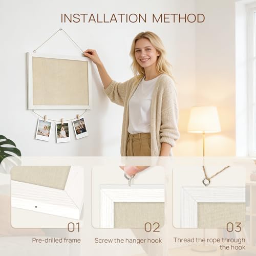 DOLLAR BOSS Double-Sided Bulletin Boards with Linen, 16"x12" 1PC Cork Board